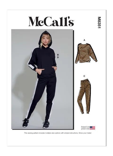 McCalls Lounge Pants/Joggers, Top and Hoodie M8351 - Image 2