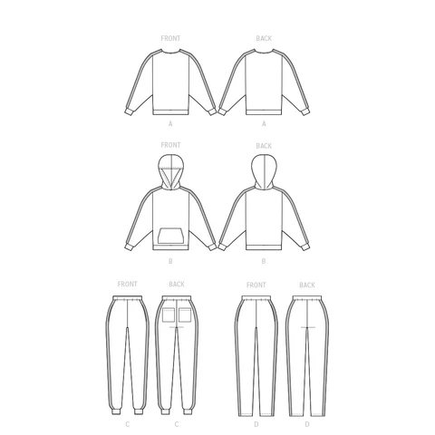 McCalls Lounge Pants/Joggers, Top and Hoodie M8351 - Image 6