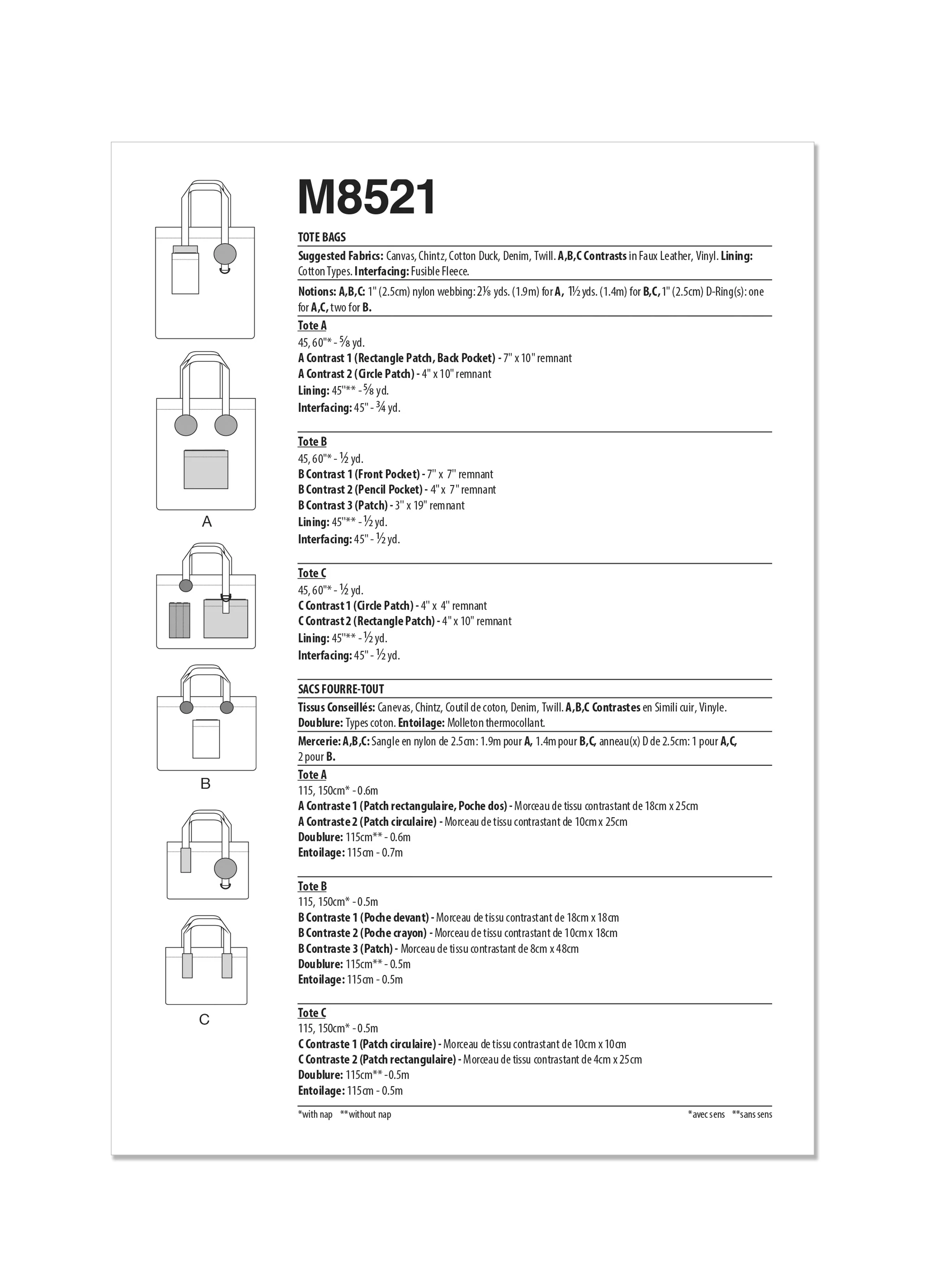 McCalls Tote Bags M8521 - Image 7