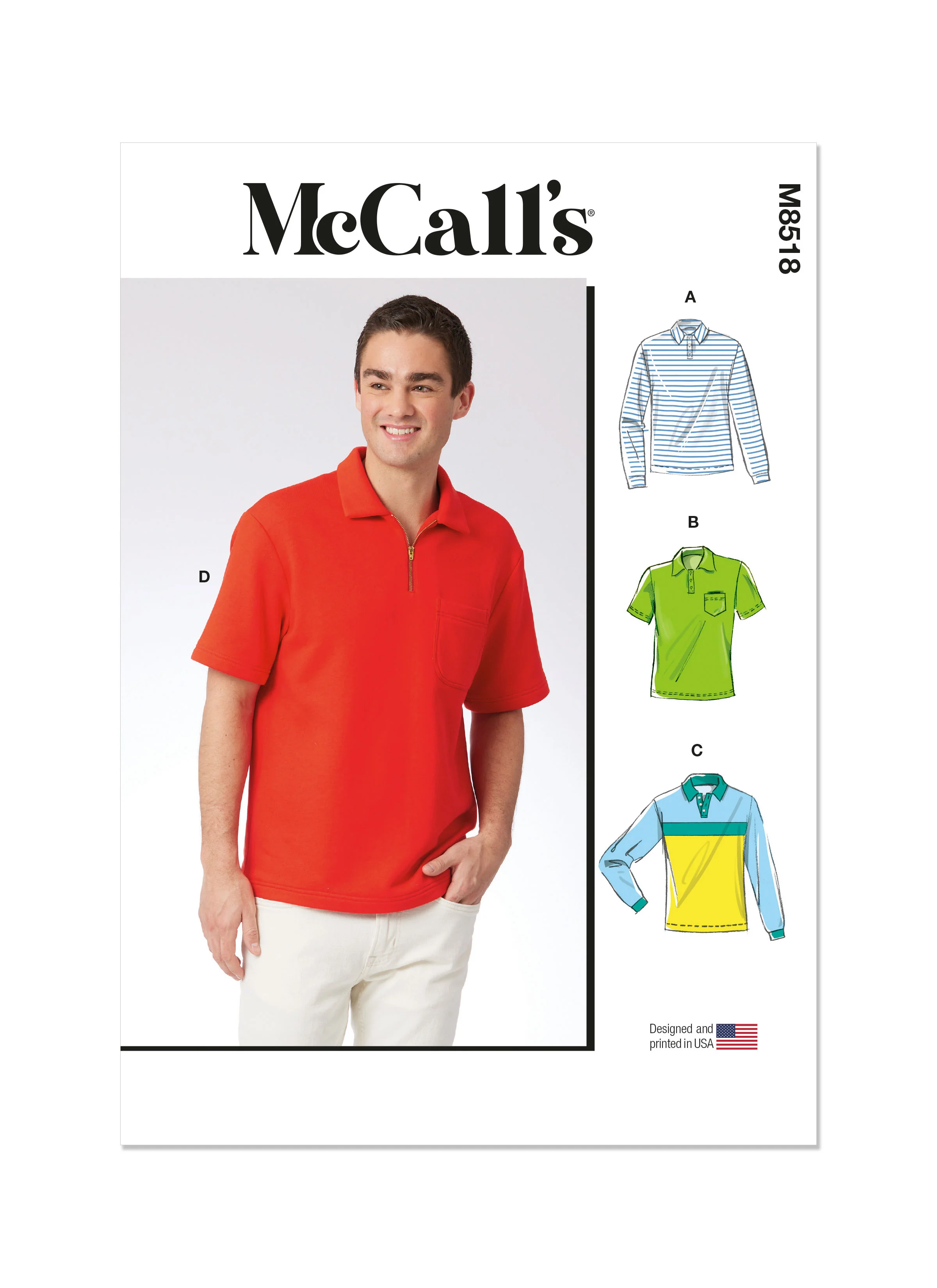 McCalls Men's Polo Shirts M8518 - Image 2