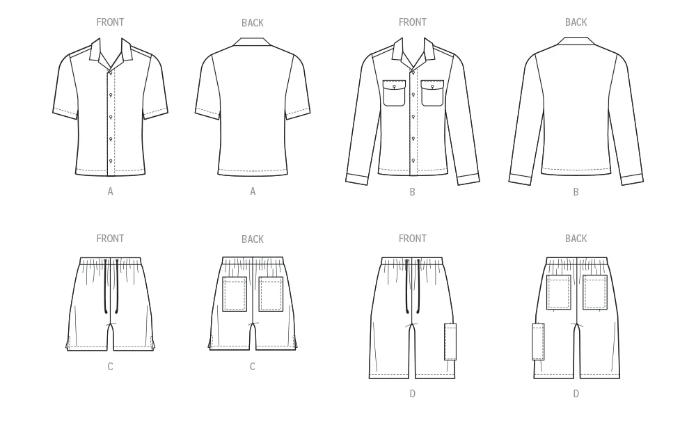 McCalls Men's Shirts & Shorts M8486 - Image 8