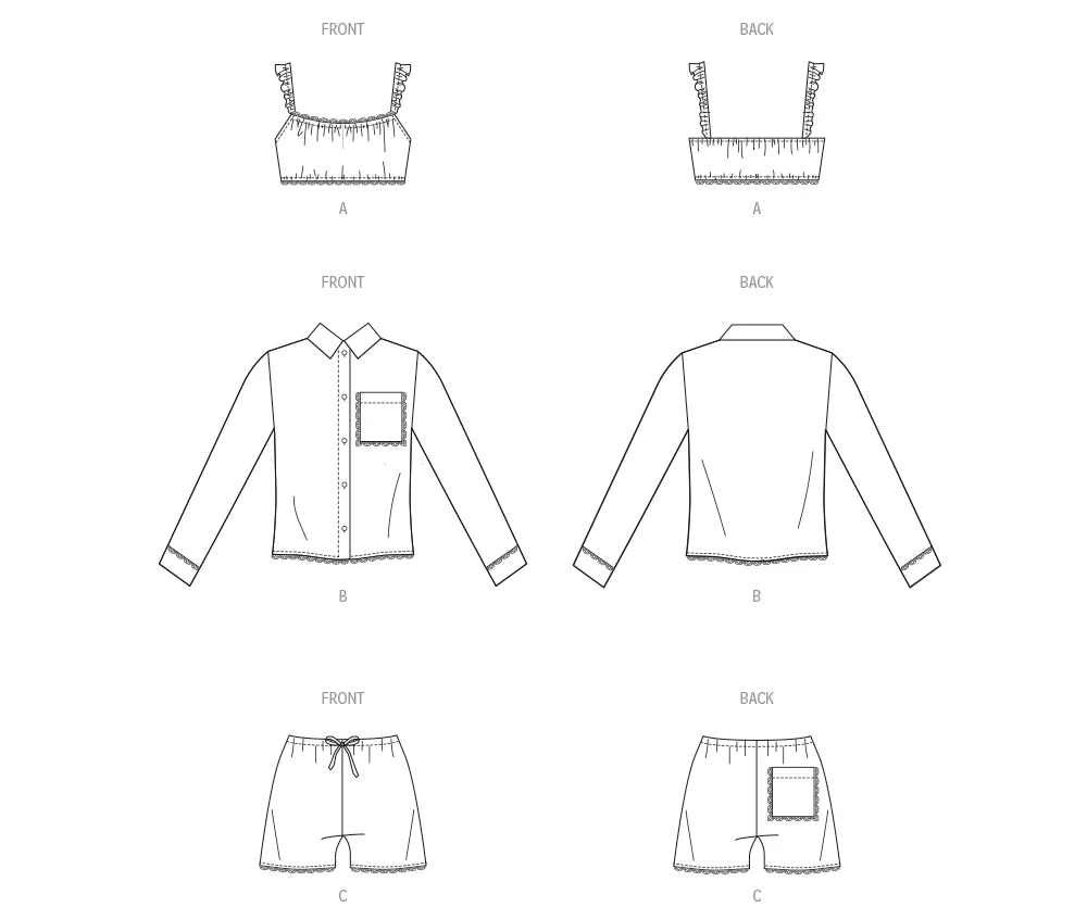 McCall's Misses' Bralette, Shirt and Shorts M8613 - Image 11