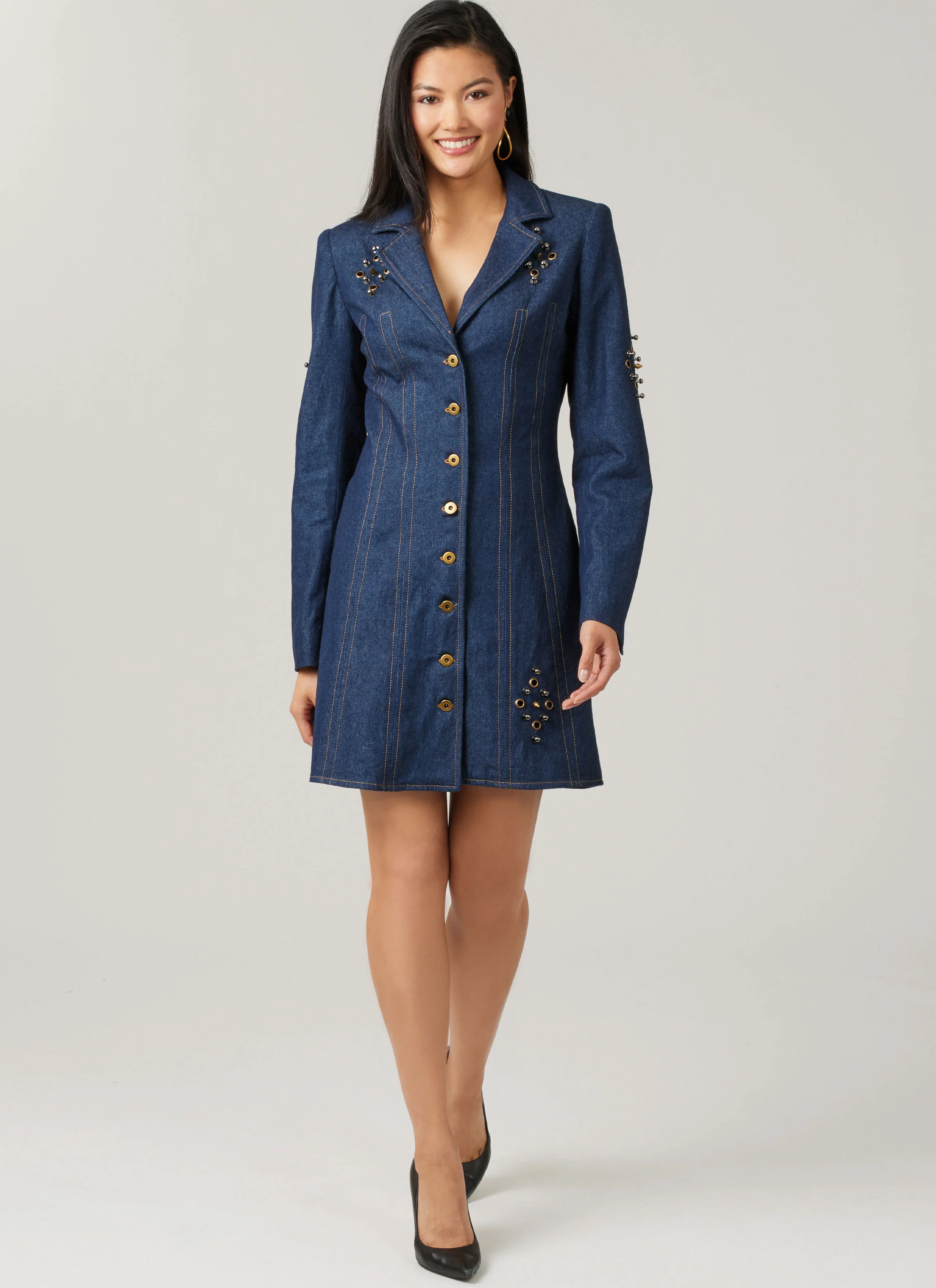 McCall's Misses' Fitted Button Front Mini Dress M8601 - Image 5