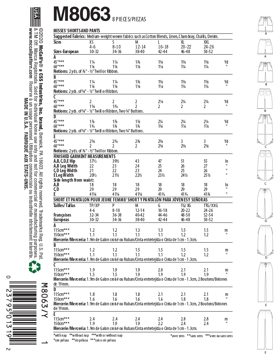 McCalls Shorts and Trousers M8063 - Image 6
