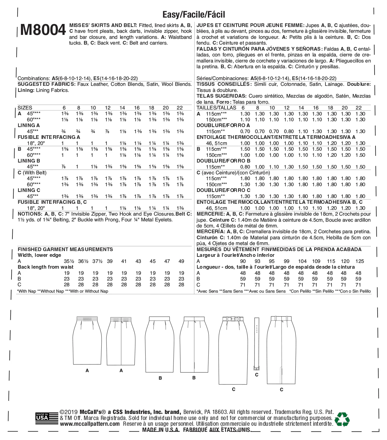 McCalls Skirt M8004 - Image 9