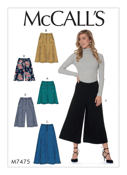 McCalls Skirts, Shorts and Culottes M7475 - Image 2