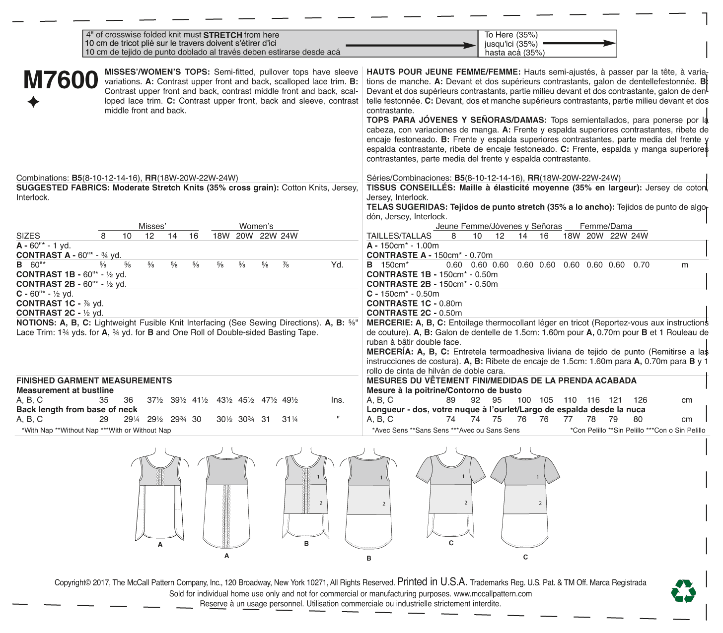 McCalls Tops M7600 - Image 9