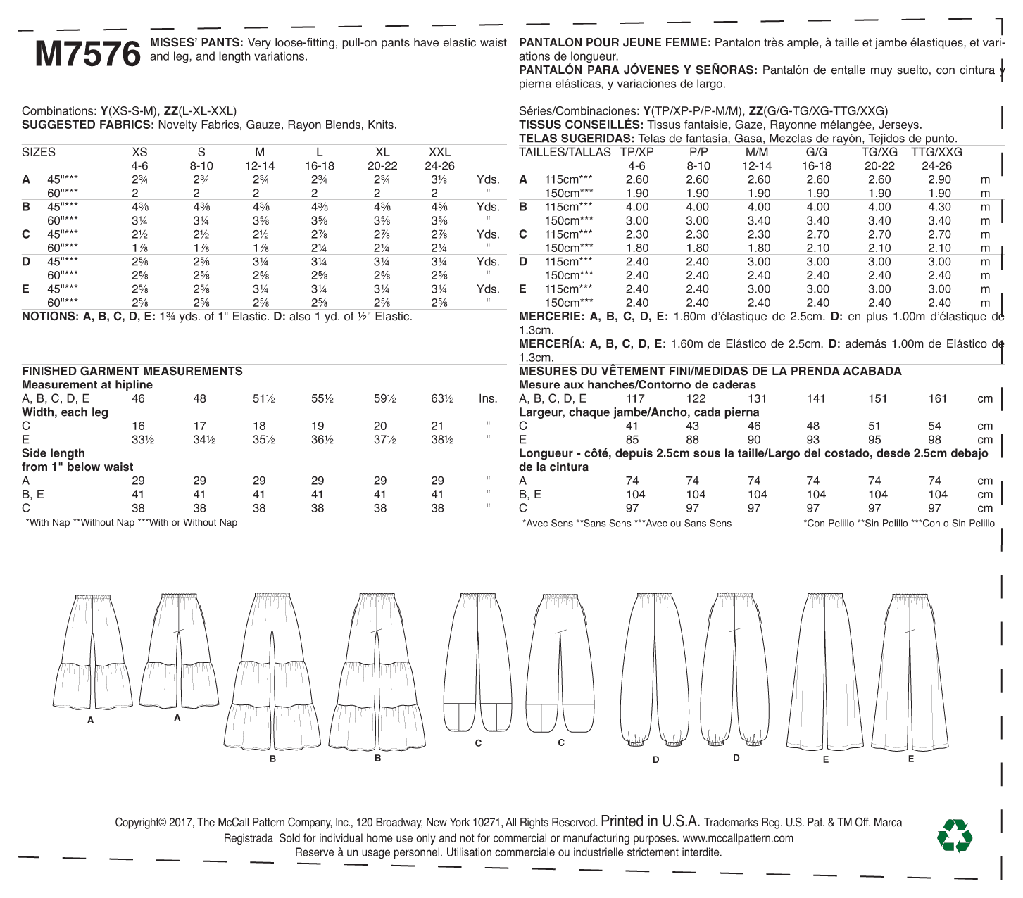 McCalls Trousers M7576 - Image 12