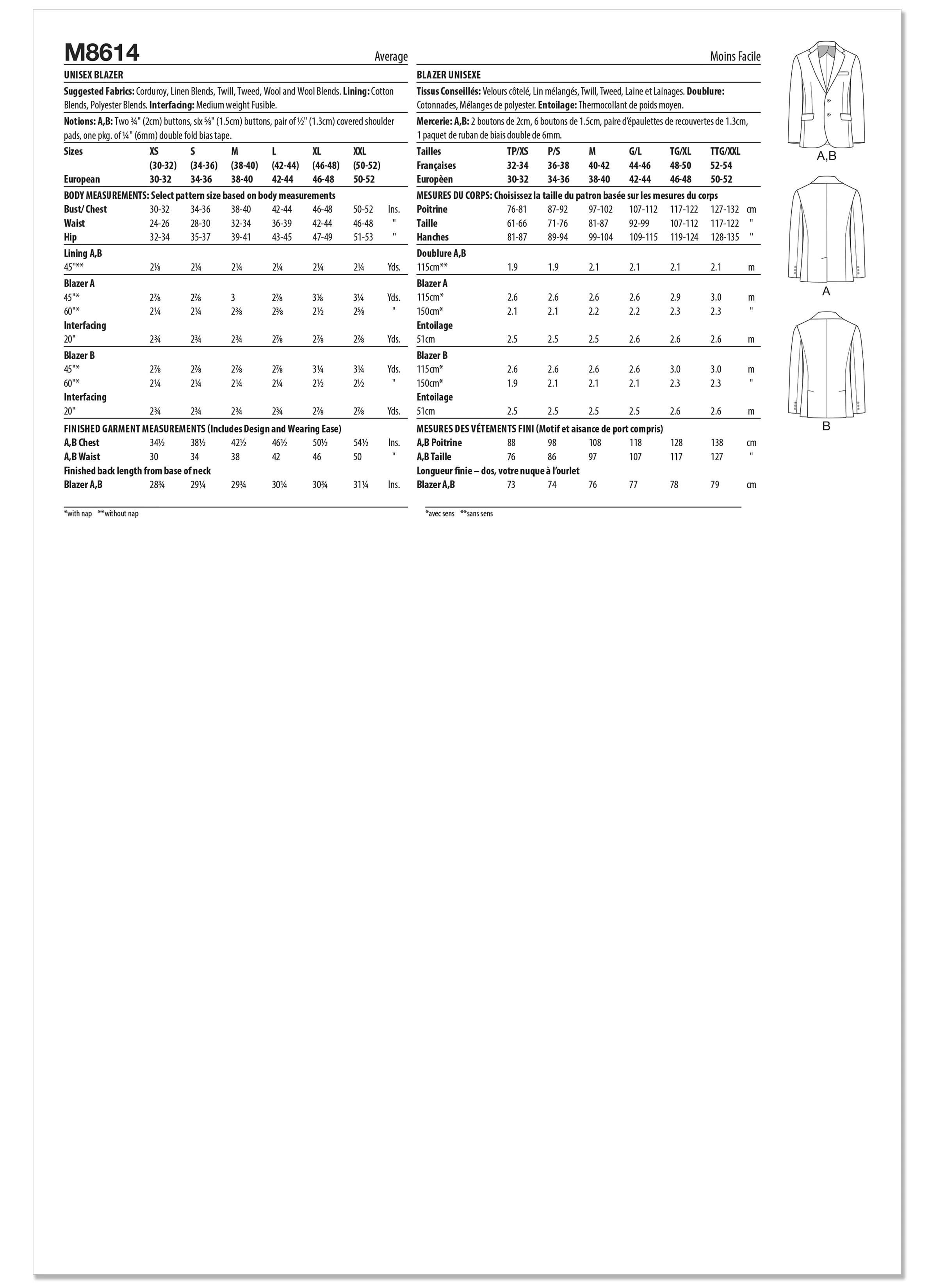 McCall's Unisex Blazer M8614 - Image 11
