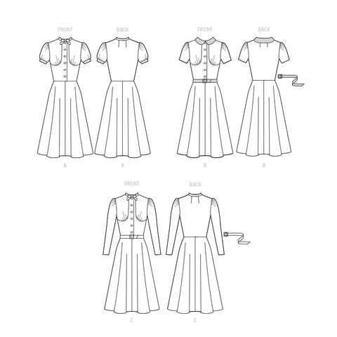 McCalls Vintage Dresses and Belt M8338 - Image 4