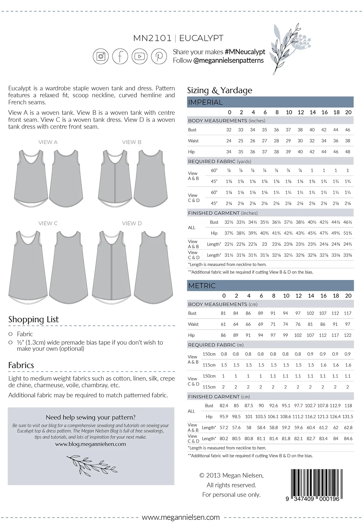 Megan Nielsen Eucalypt Tank Top and Dress - Image 21