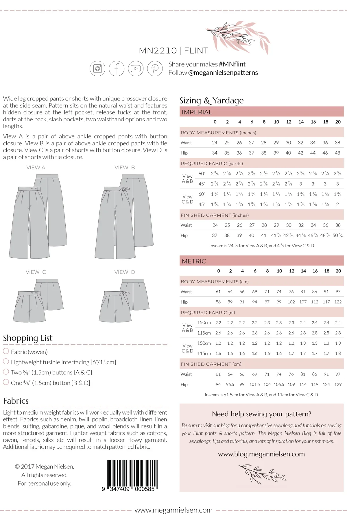 Megan Nielsen Flint Pants and Shorts - Image 19