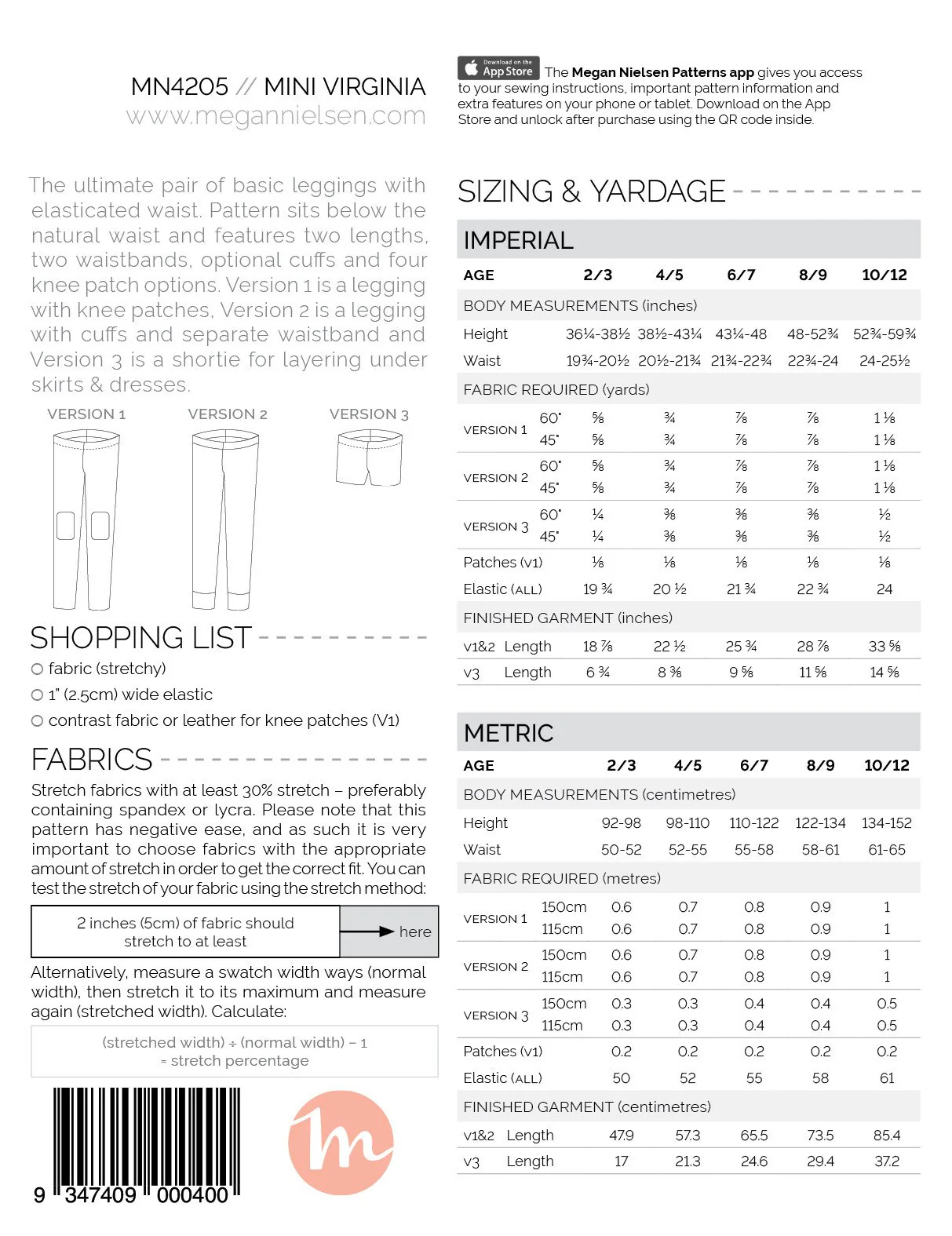 Megan Nielsen Mini Virginia Leggings - Image 6