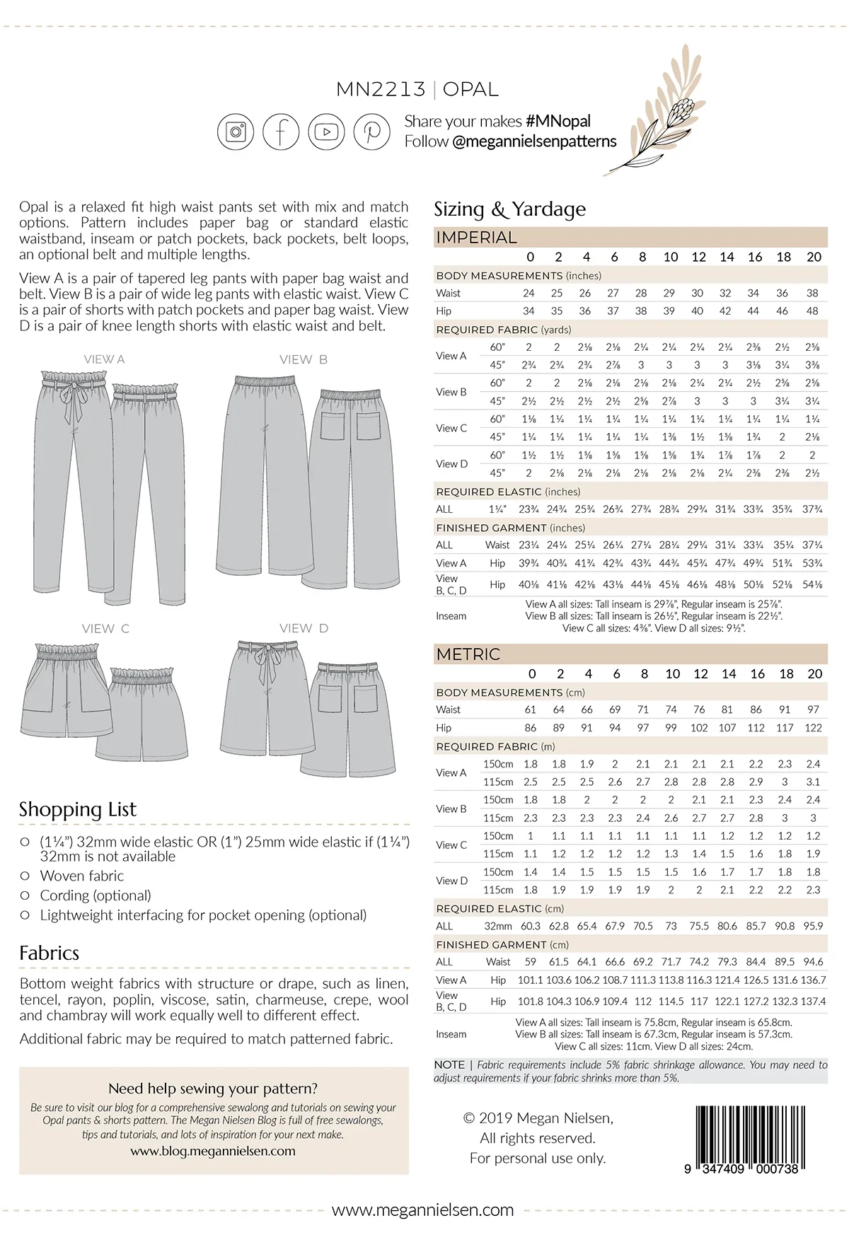 Megan Nielsen Opal Pants and Shorts - Image 22
