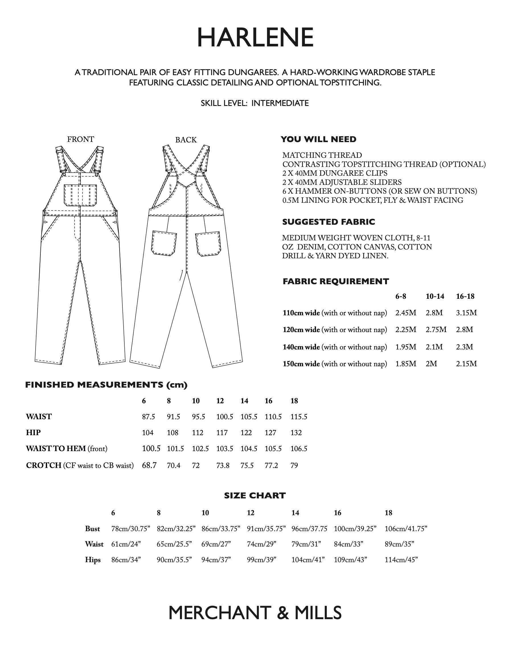 Merchant & Mills Harlene Dungarees - Image 24