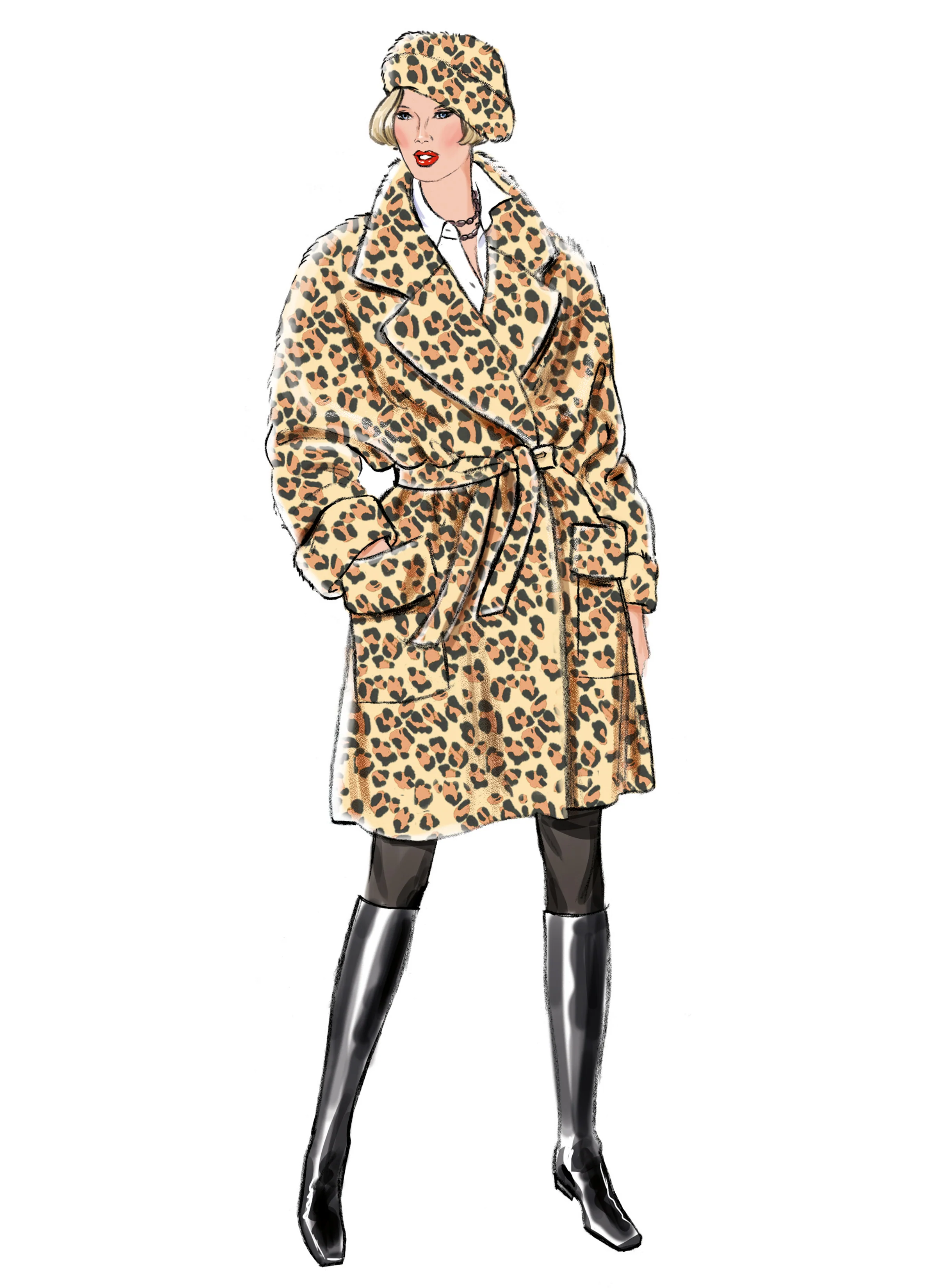 New Look Misses' Coat with Belt in Two Lengths N6810 - Image 4