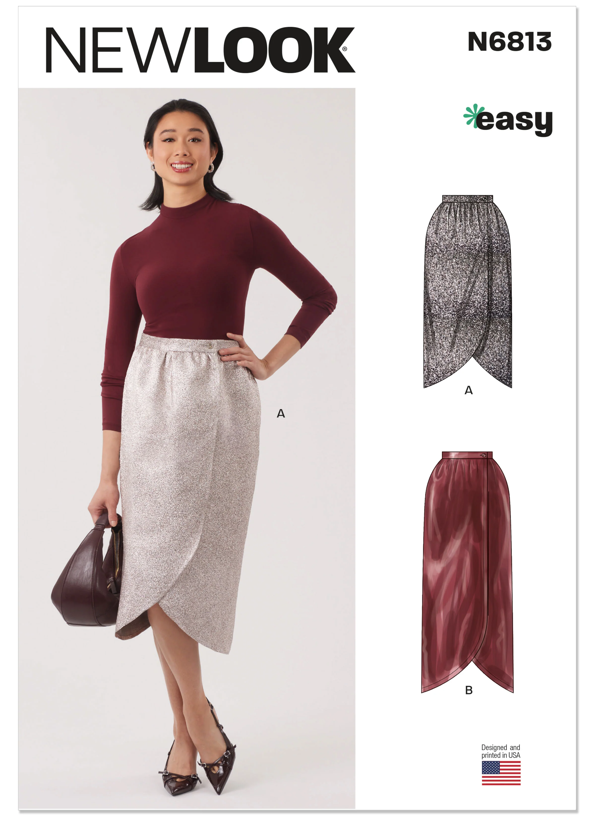 New Look Misses' Wrap Skirt in Two Lengths N6813 - Image 2