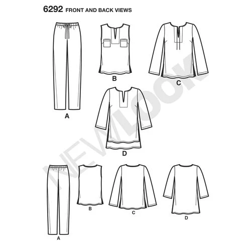 New Look Tunic, Top and Trousers N6292 - Image 4