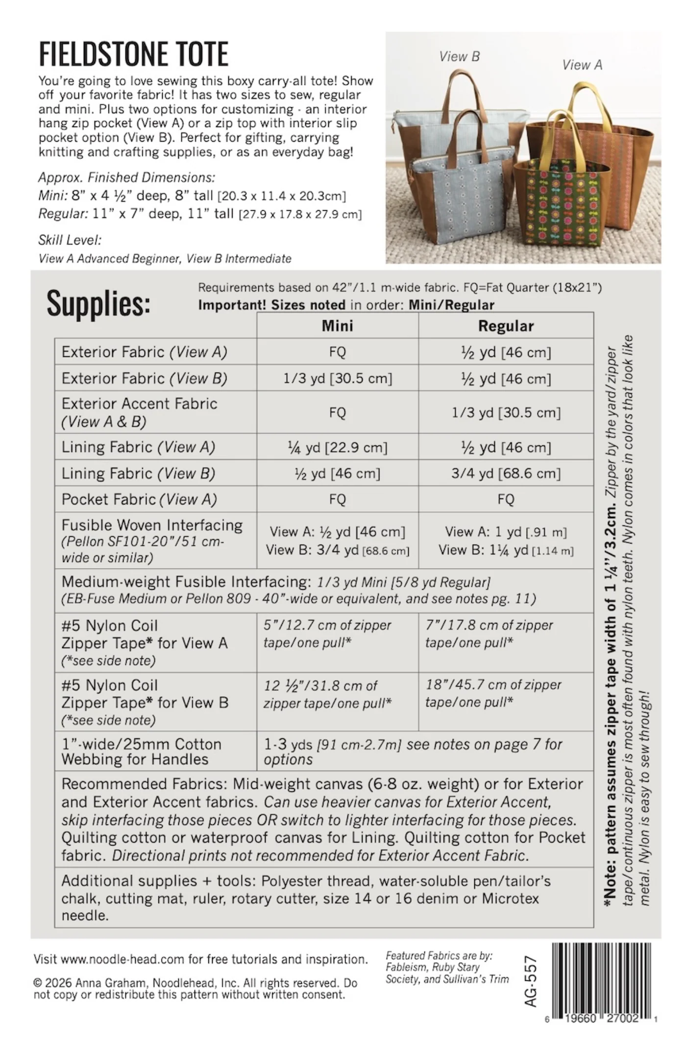 Noodlehead Fieldstone Tote - Image 9