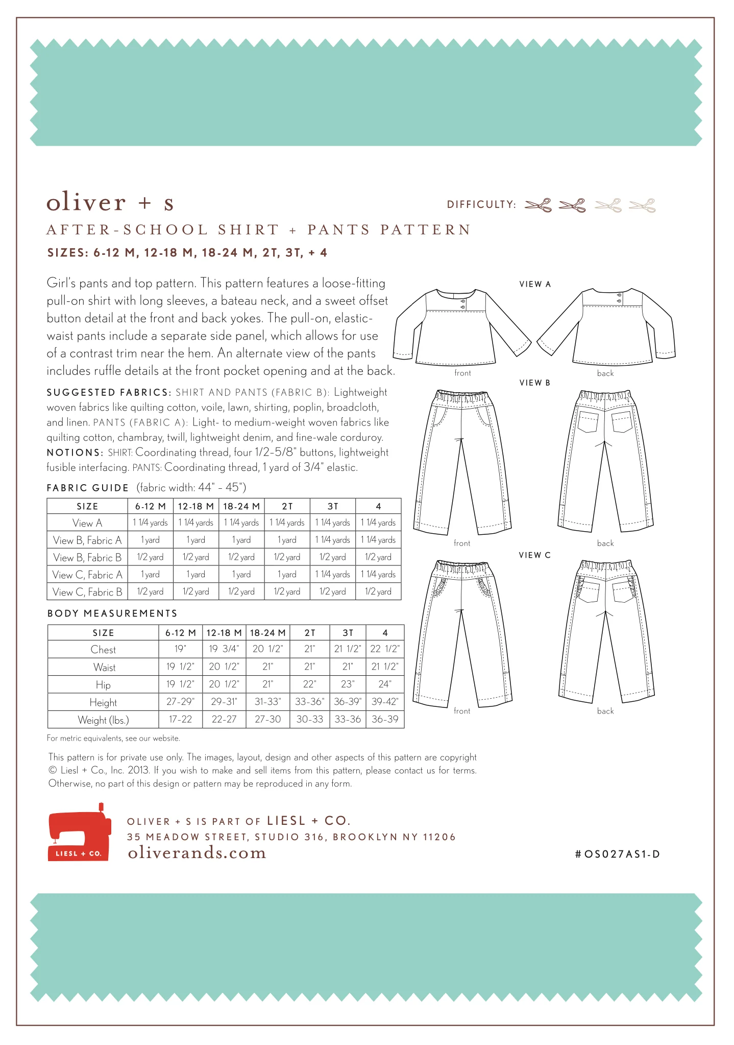 Oliver + S After School Shirt and Pants PDF - Image 5