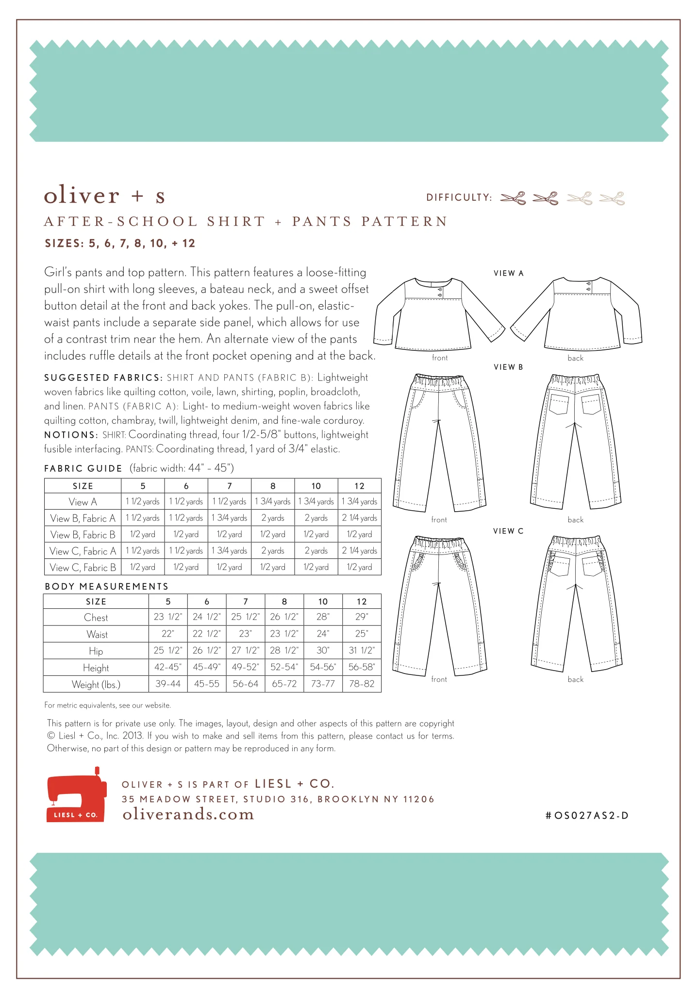 Oliver + S After School Shirt and Pants PDF - Image 6