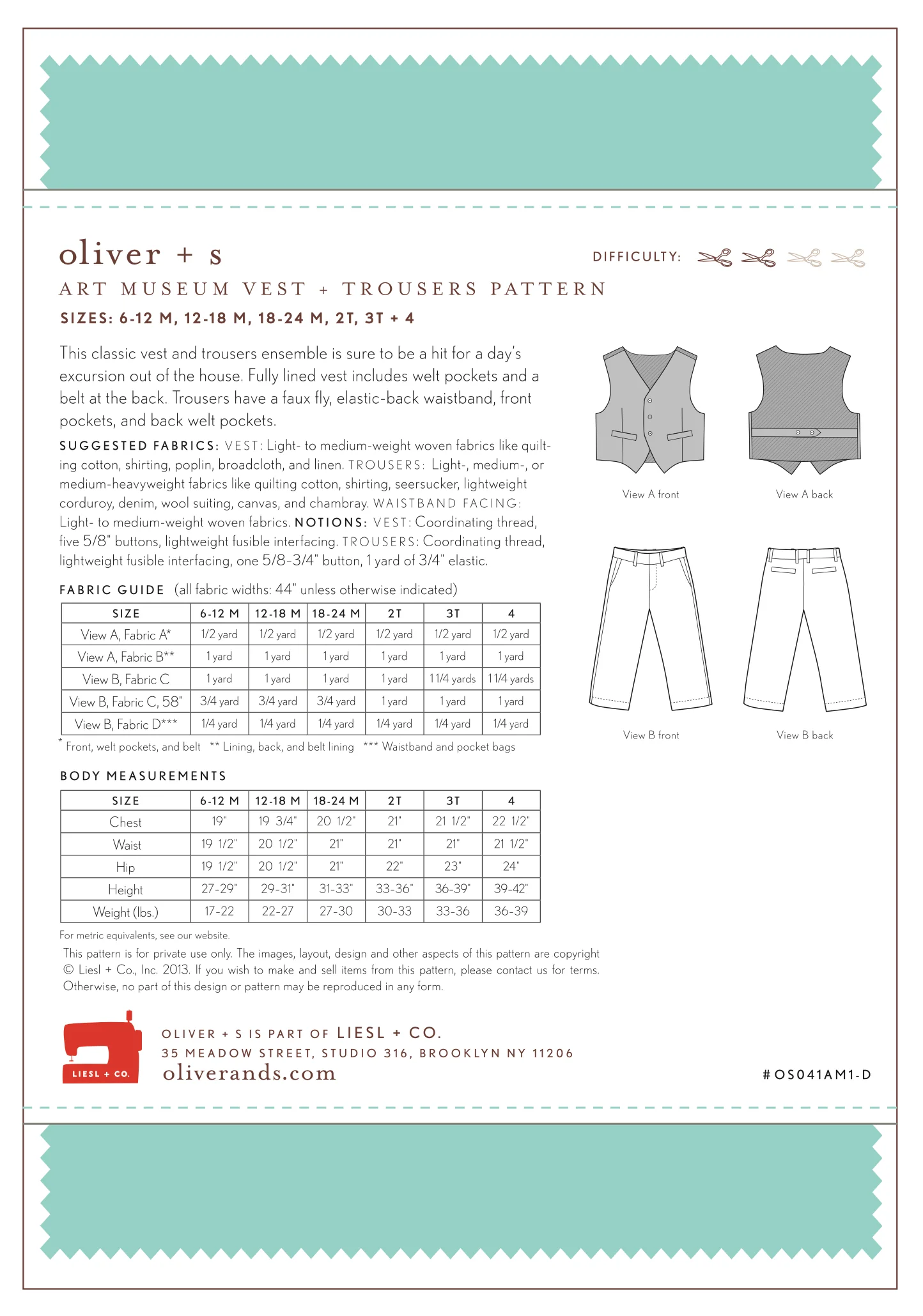 Oliver + S Art Museum Vest and Trousers - Image 11