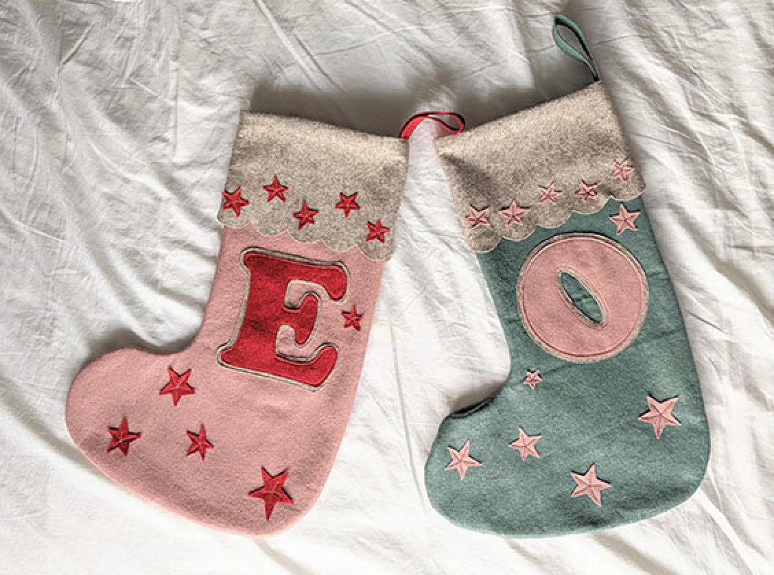 Pattern Paper Scissors Christmas Stocking - Image 3