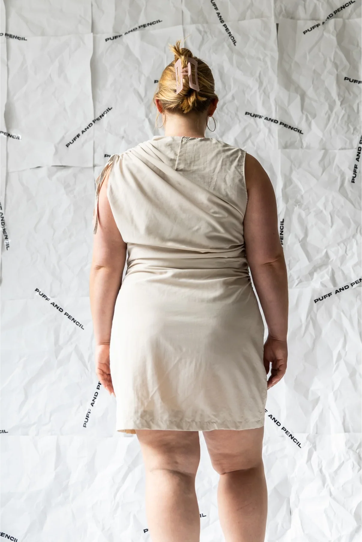 Puff and Pencil Ruched Dress - Image 6