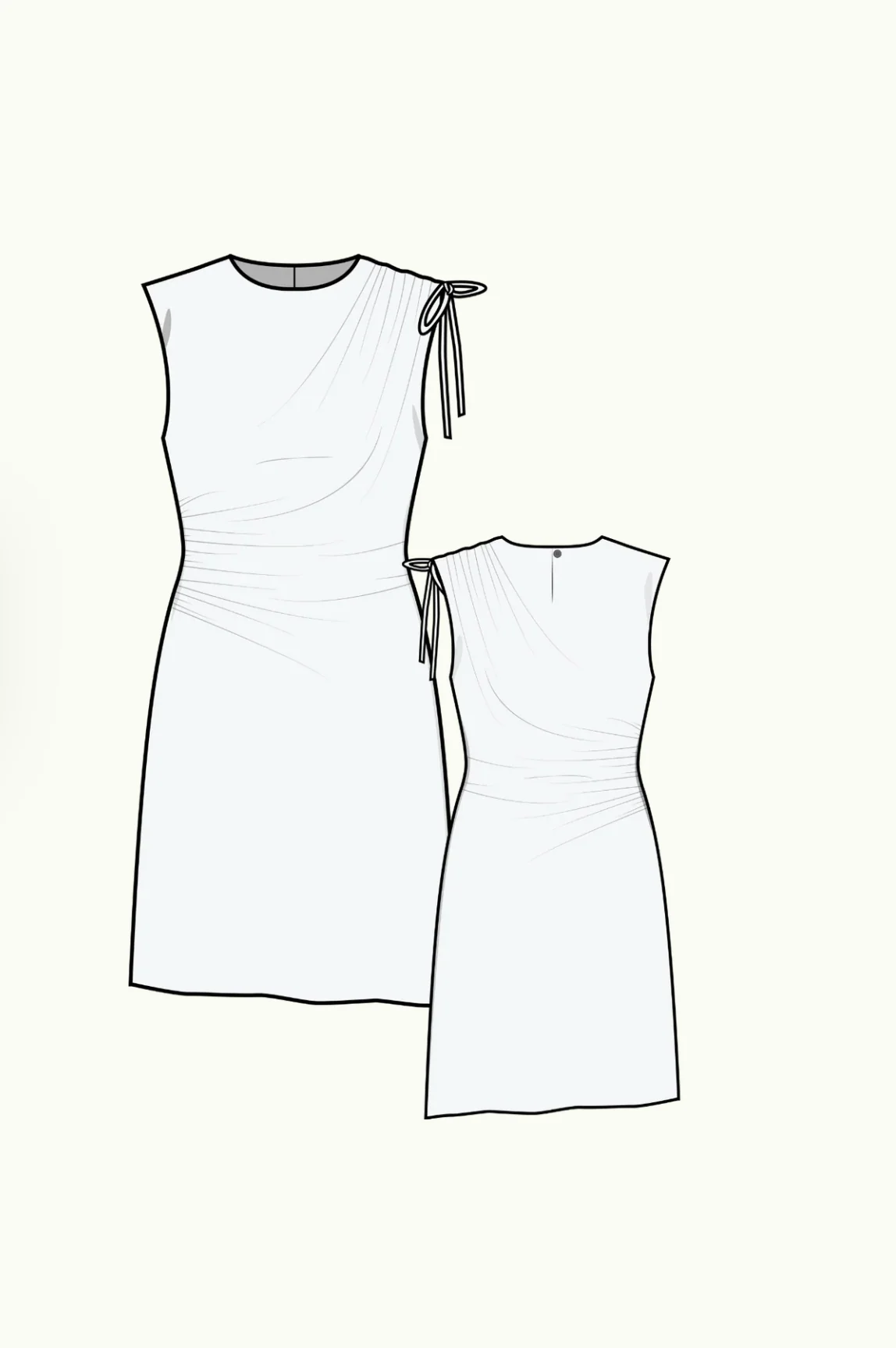 Puff and Pencil Ruched Dress - Image 9