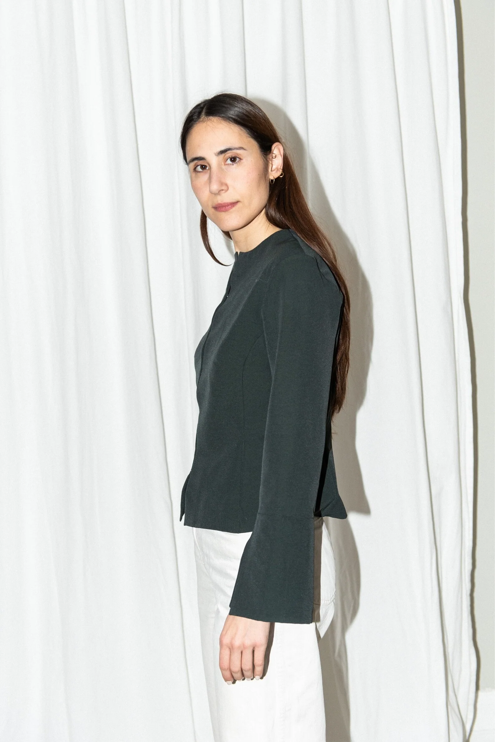 Puff and Pencil Silhouette Blouse & Trumpet Sleeve - Image 3