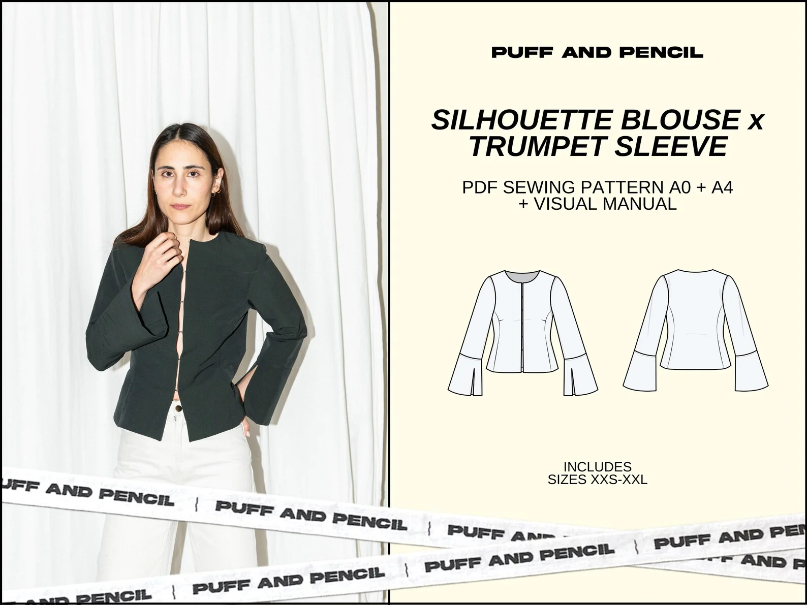 Puff and Pencil Silhouette Blouse & Trumpet Sleeve - Image 6