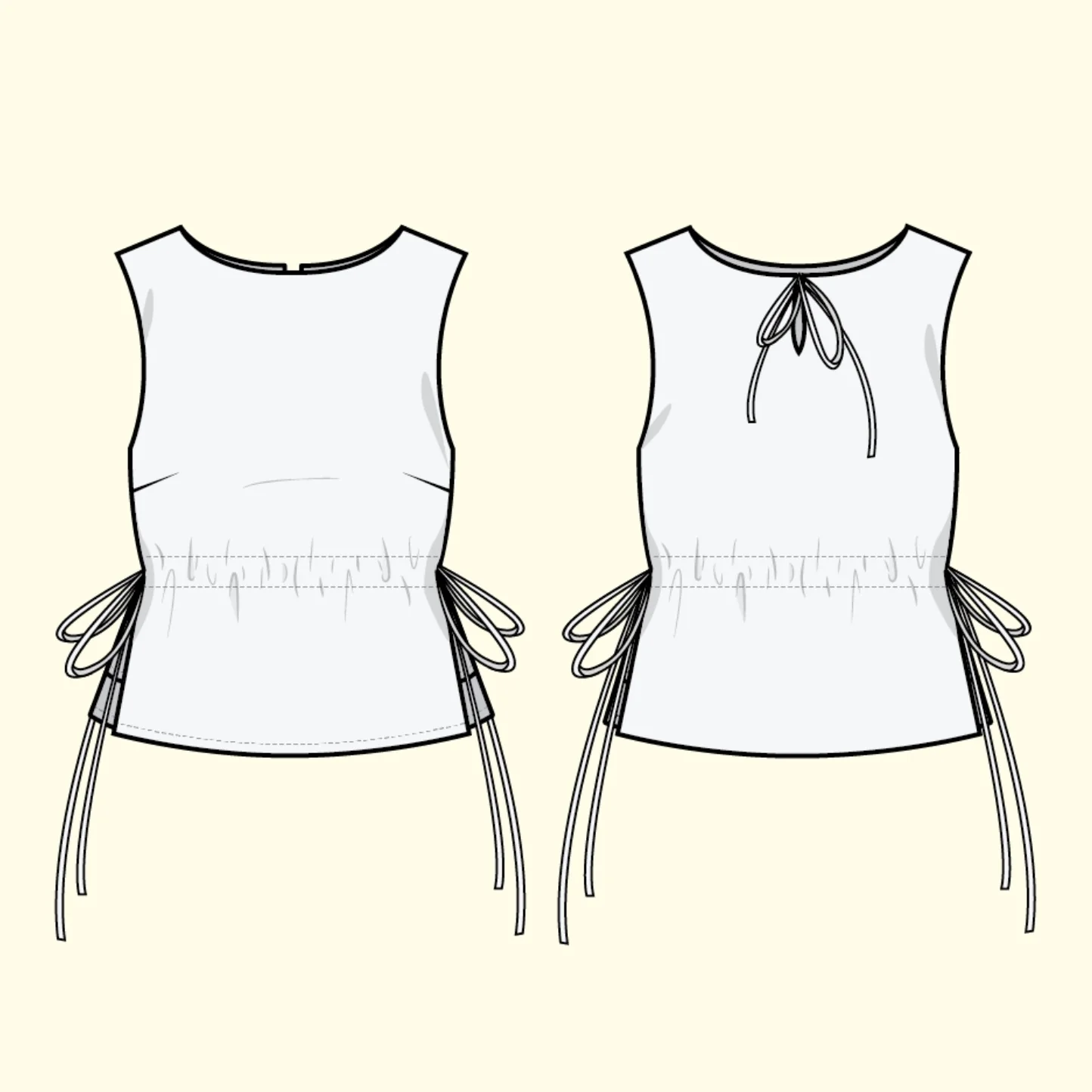 Puff and Pencil Tie Waist Blouse - Image 6