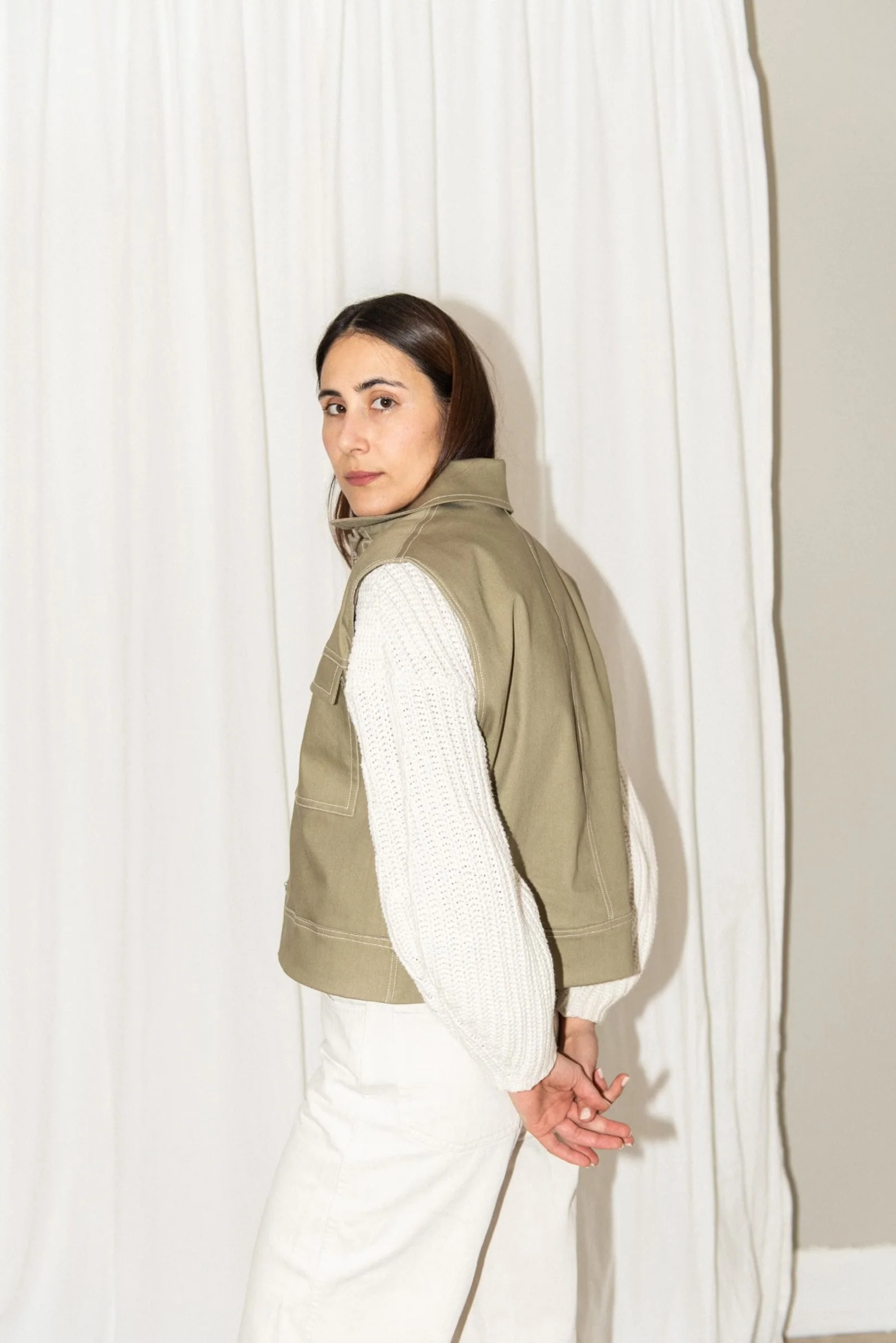 Puff and Pencil Topstitch Vest - Image 3