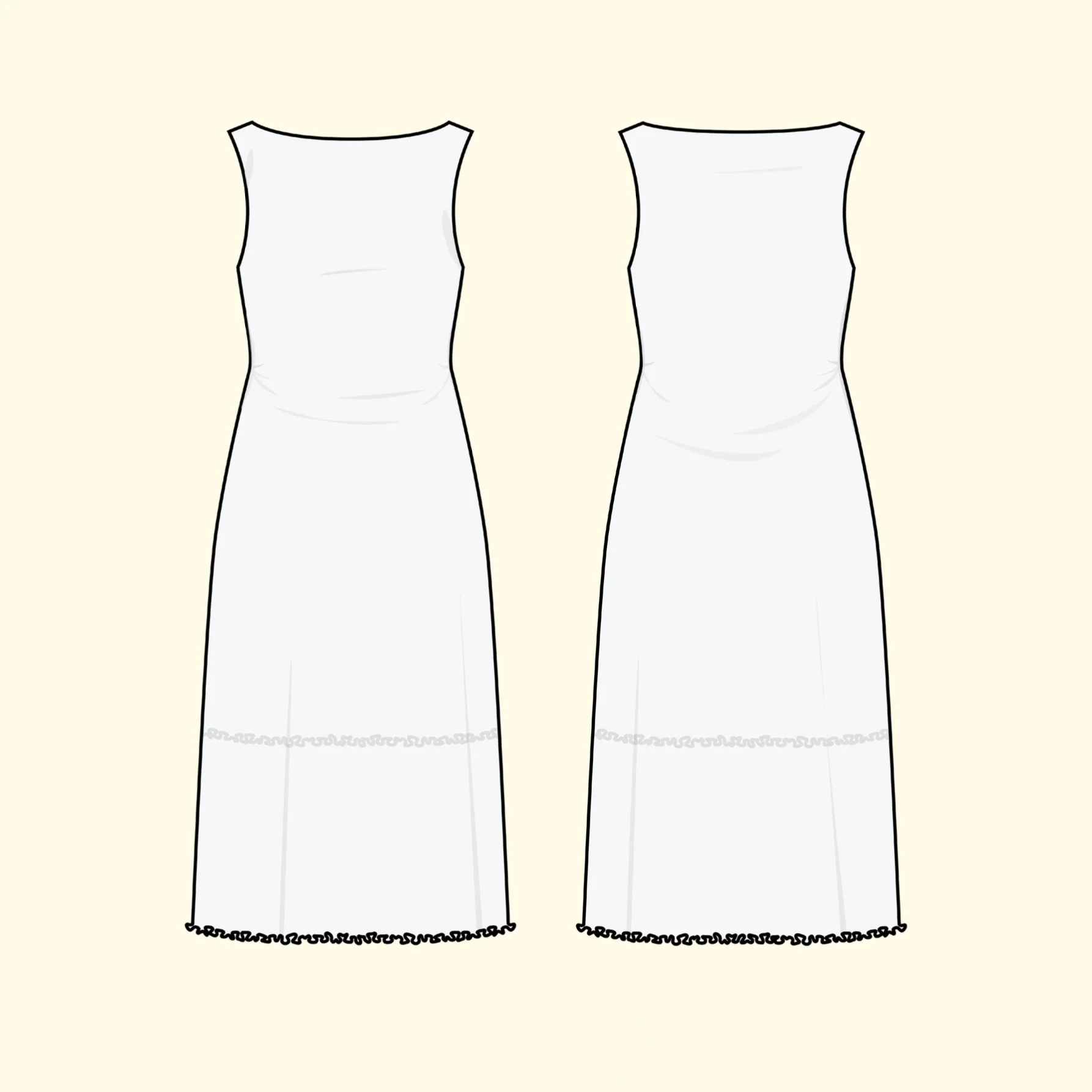 Puff and Pencil Wavy Hem Dress - Image 8
