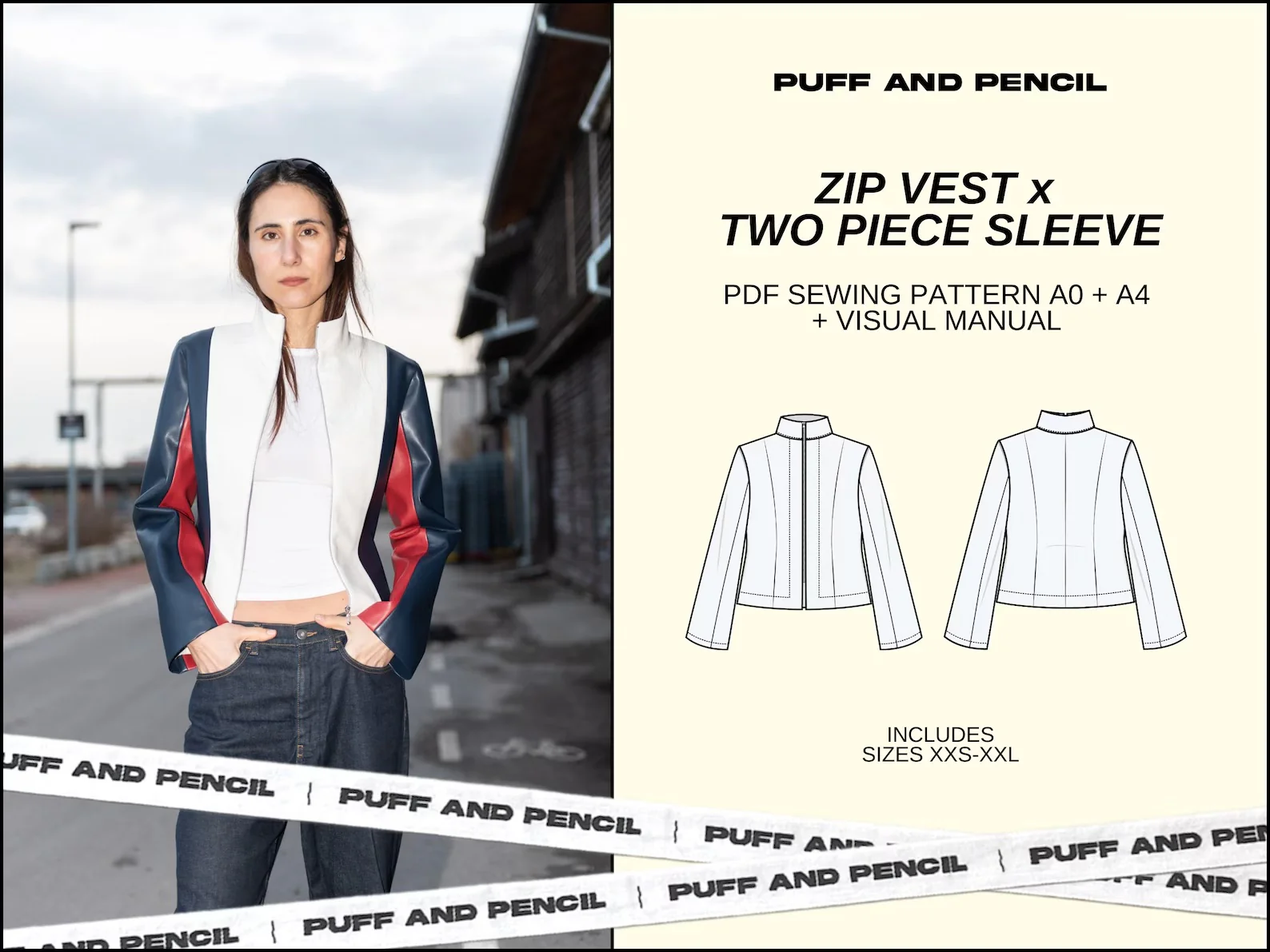 Puff and Pencil Zip Vest & Two Piece Sleeve - Image 7