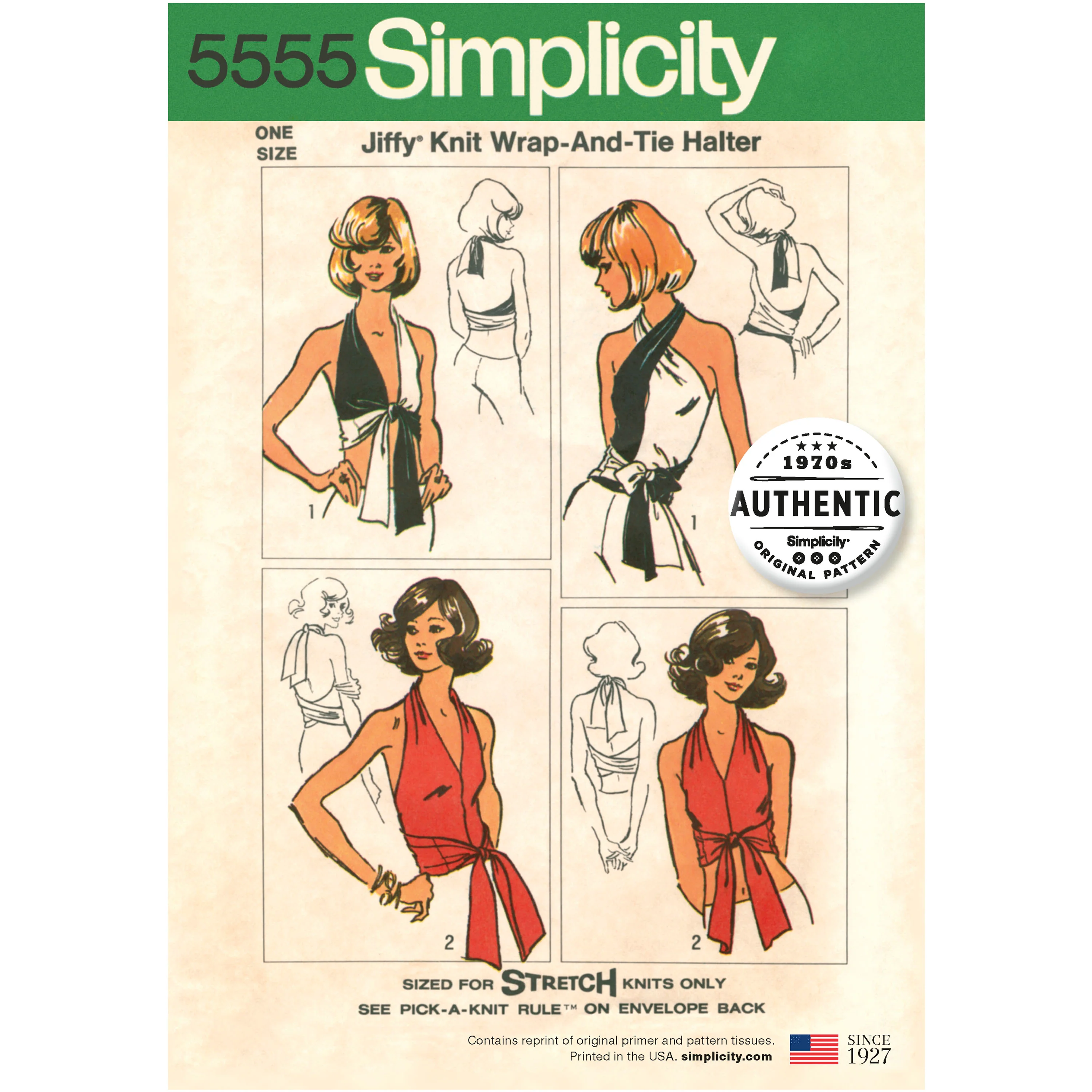Simplicity 1950's Vintage Wrap and Tie Top S5555 - Image 6