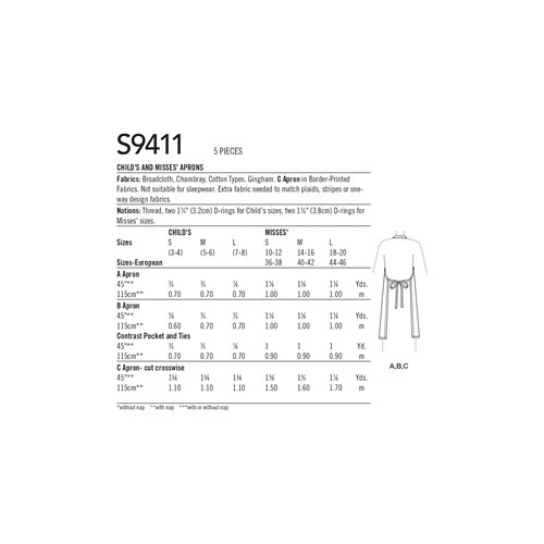 Simplicity Adult/Child Aprons S9411 - Image 6