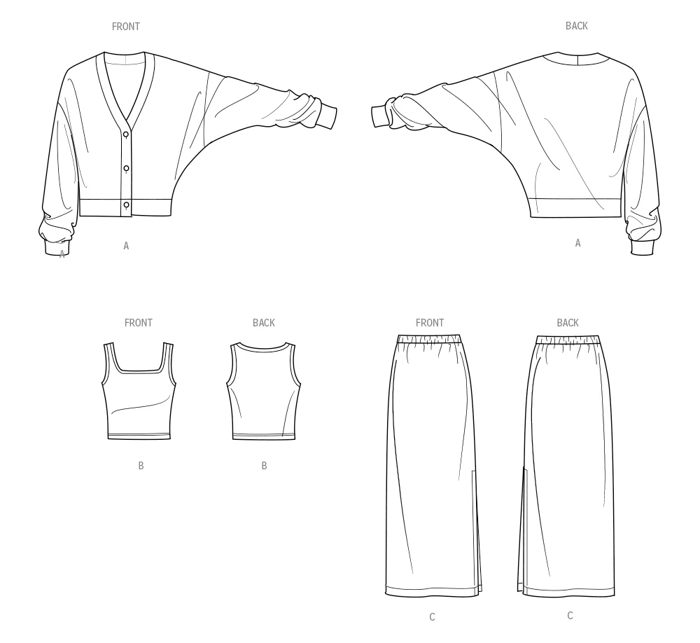 Simplicity Cardigan, Tank Top & skirt S3010 - Image 4