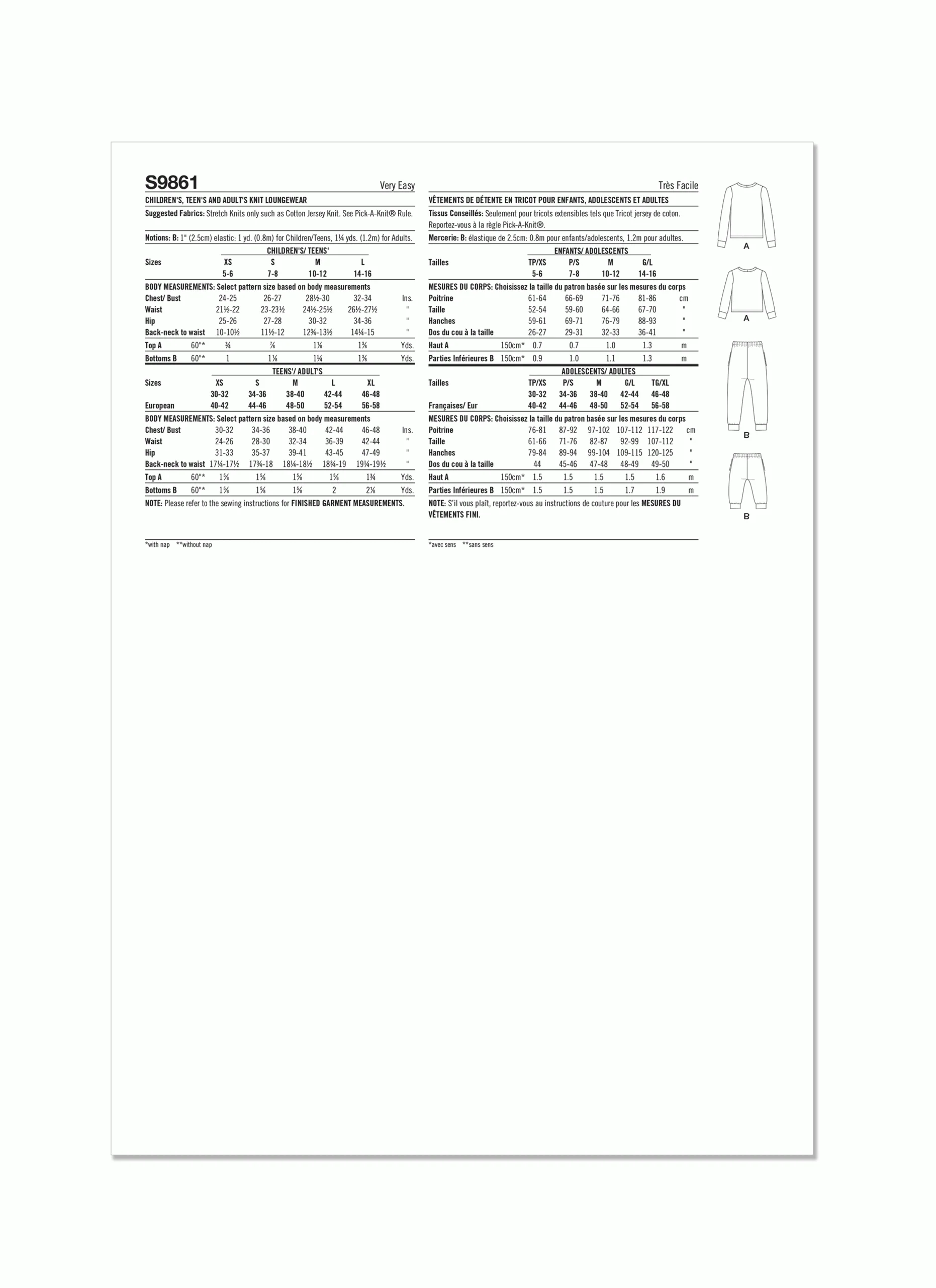 Simplicity Child/Teen/Adults Sleepwear S9861 - Image 7
