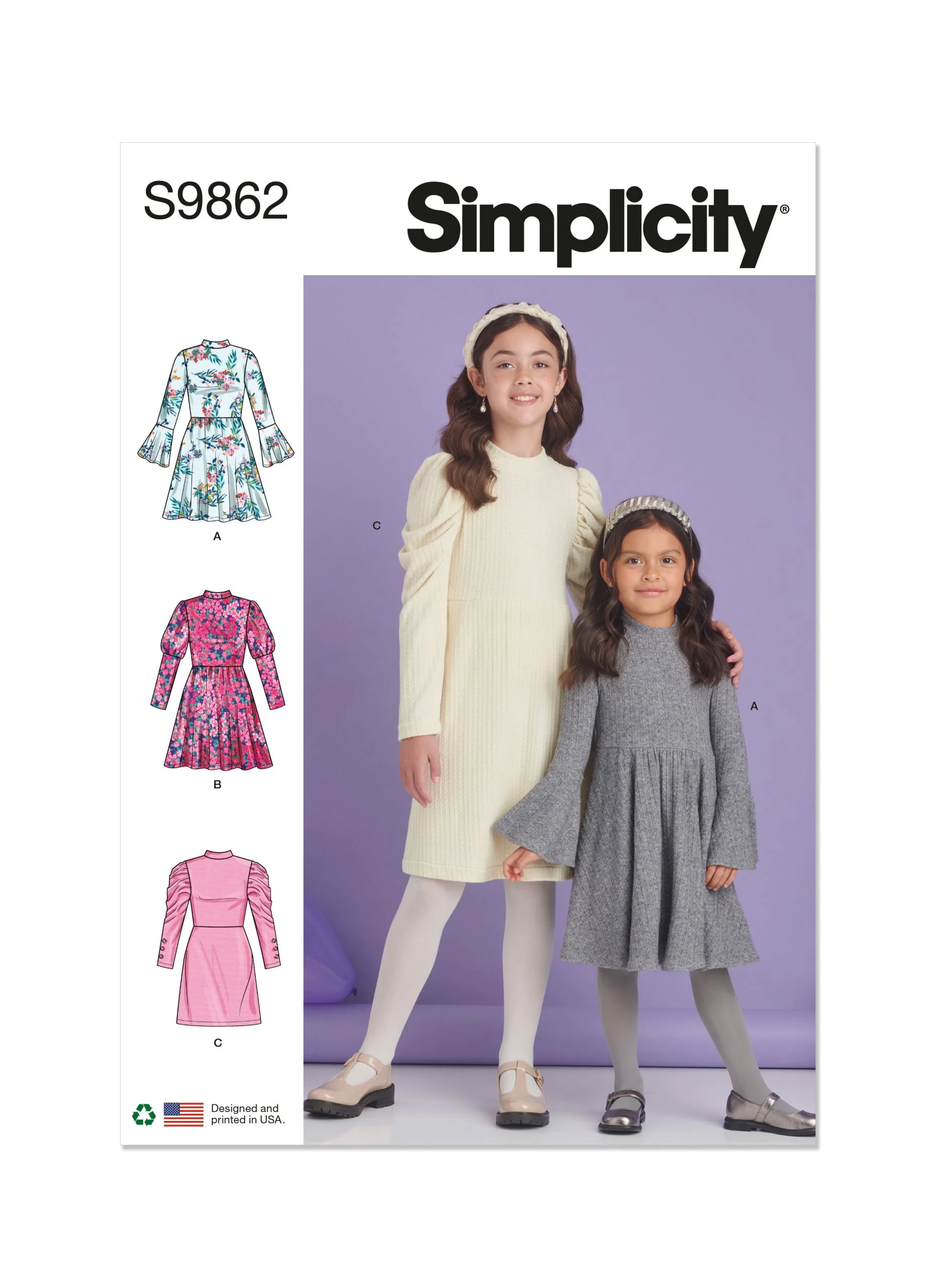 Simplicity Child/Teen Knit Dresses S9862 - Image 2