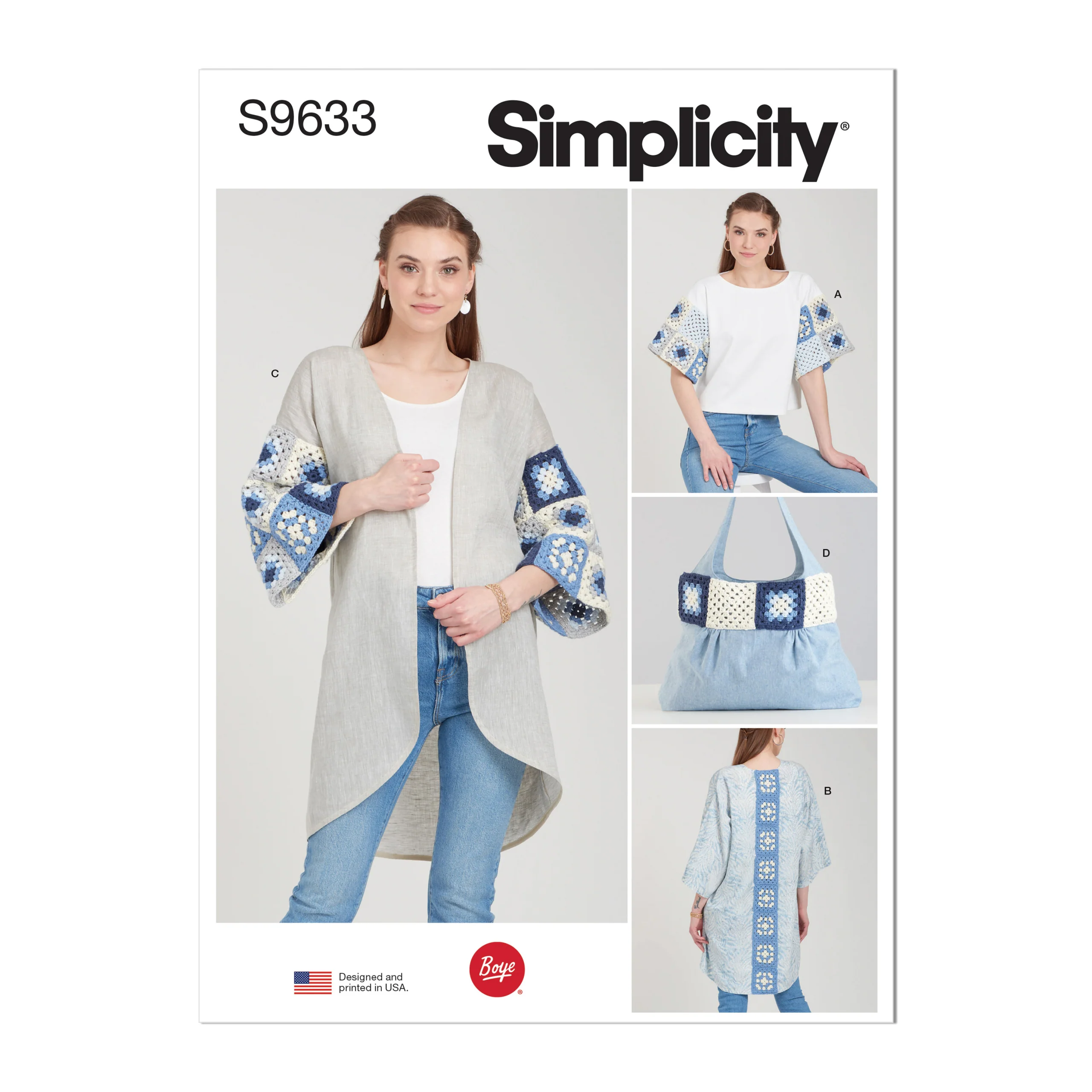 Simplicity Crochet and Sew Top, Jacket and Bag S9633 - Image 2