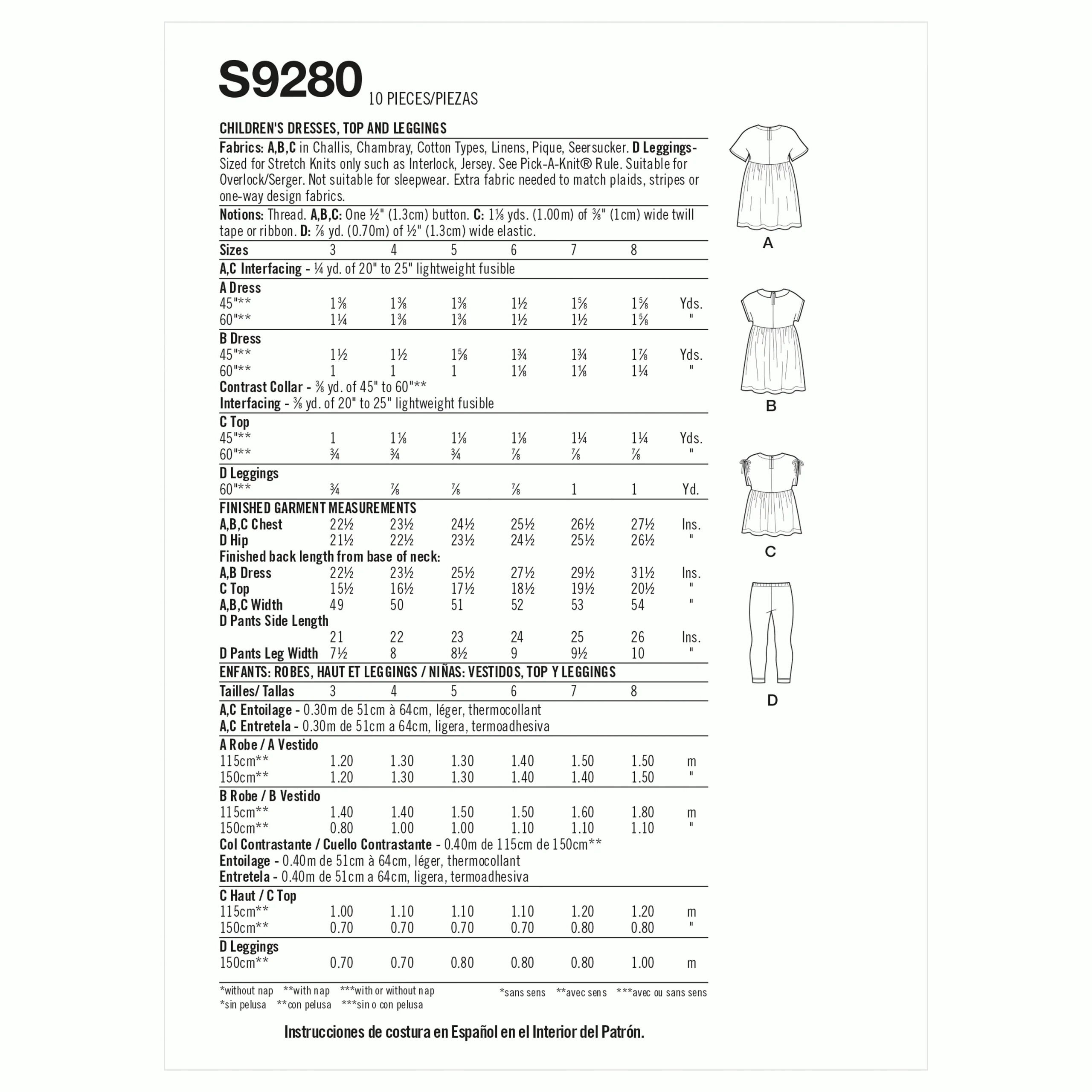 Simplicity Dresses, Top and Leggings S9280 - Image 8