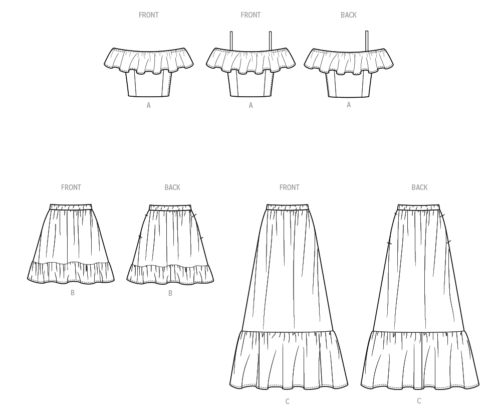 Simplicity Girls' Ruffle Top and Skirt S3148 - Image 10