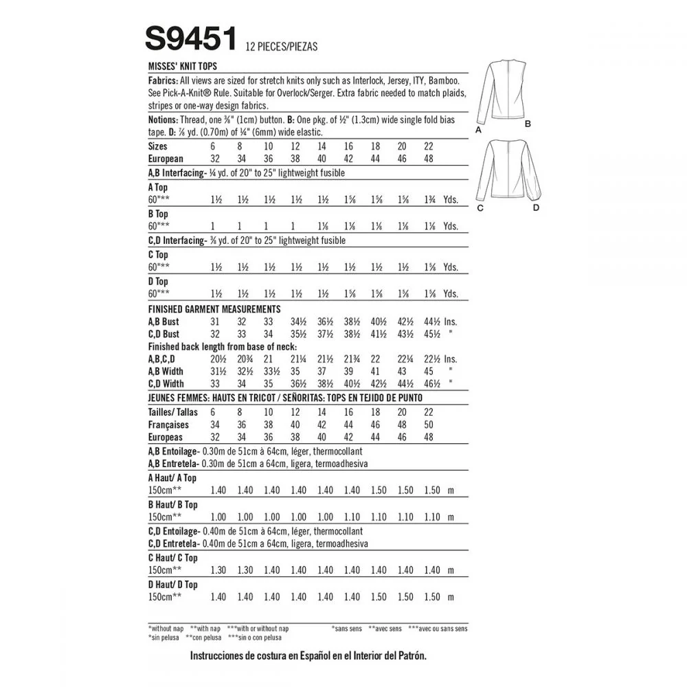 Simplicity Knit Tops S9451 - Image 10