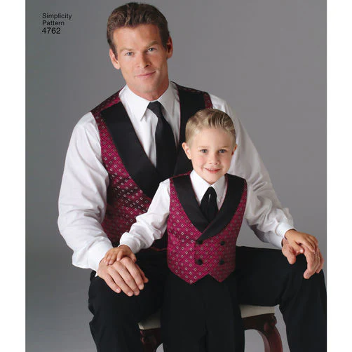 Simplicity Men/Boys Vests and Ties S4762 - Image 3