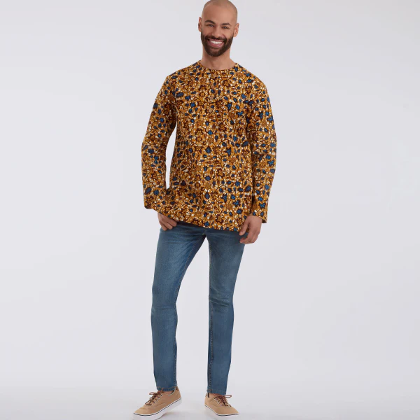 Simplicity Men's Half Buttoned Shirts S9158 - Image 4