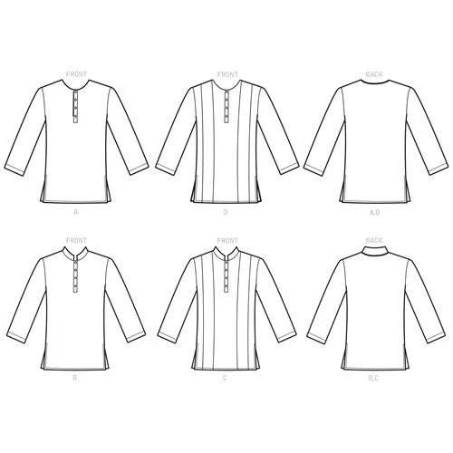 Simplicity Men's Half Buttoned Shirts S9158 - Image 5