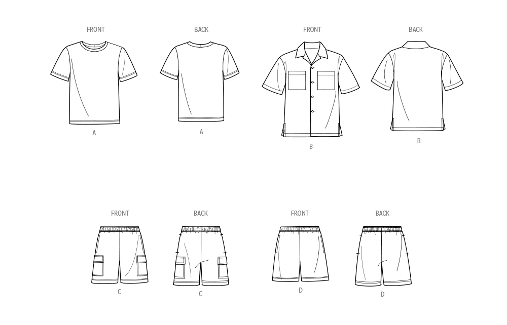 Simplicity Men's T-shirt, Shirt & Shorts S9960 - Image 8