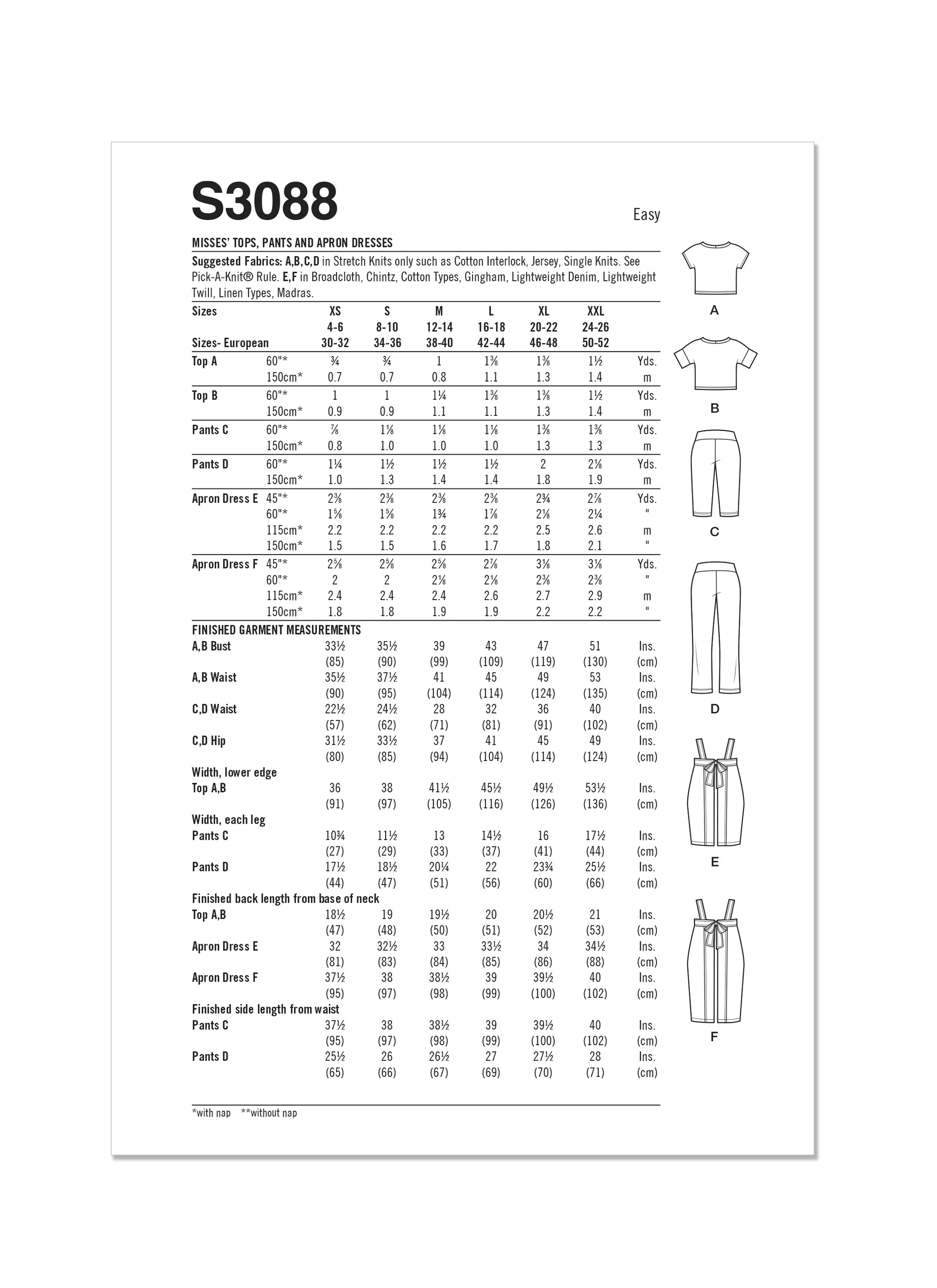 Simplicity Tops, Trousers and Apron Dresses S3088 - Image 12
