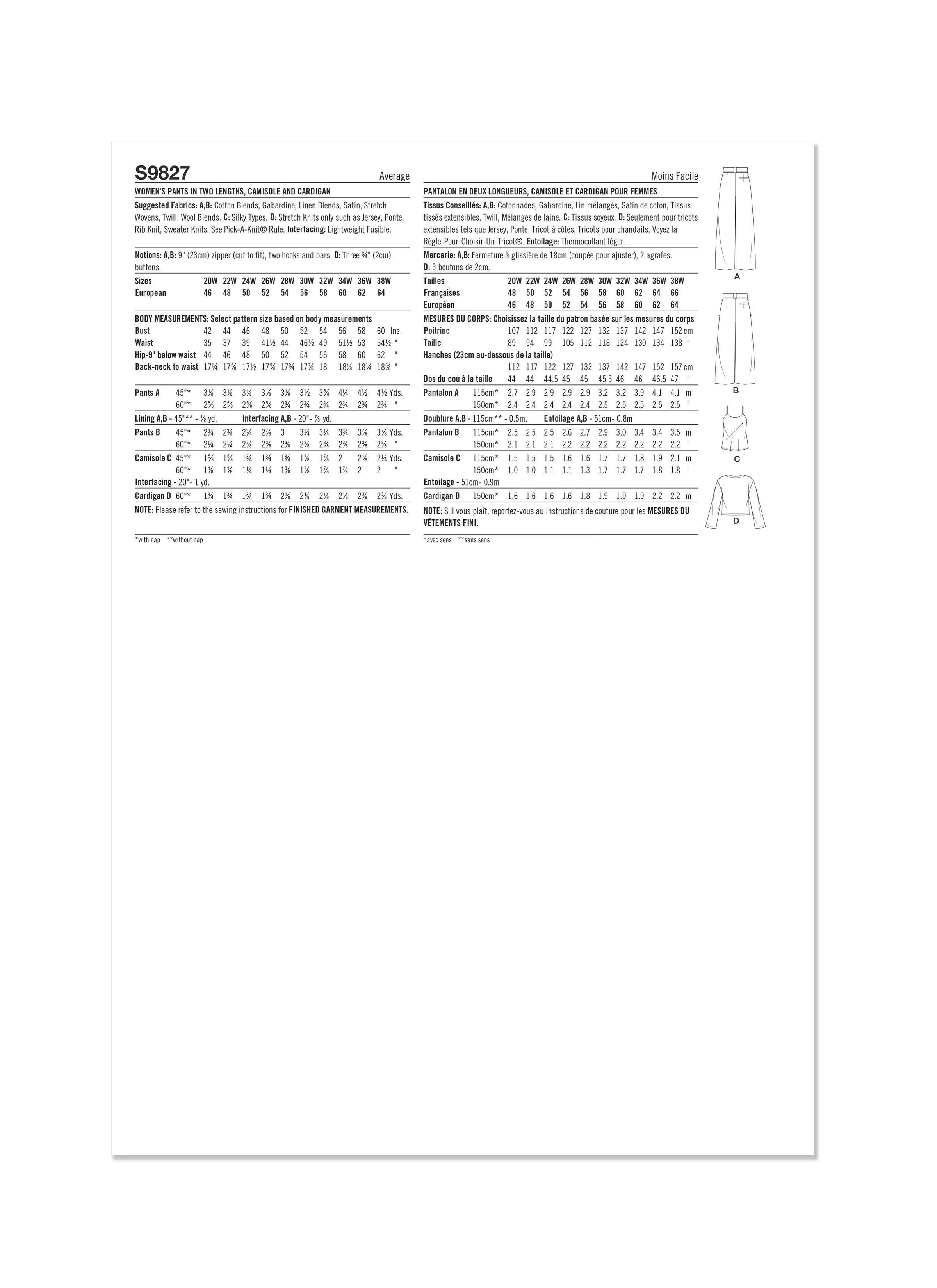 Simplicity Trousers, Camisole & Cardigan S9827 - Image 11